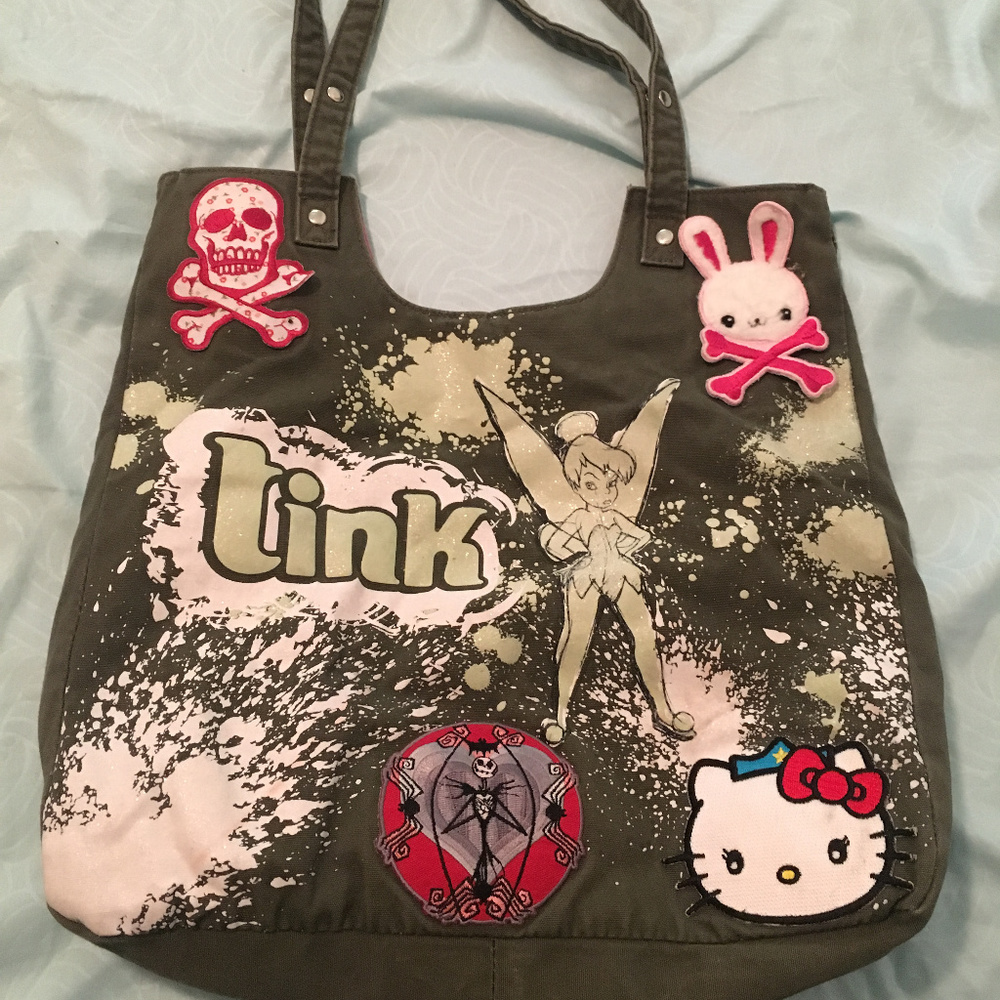 Tinkerbell Disney LINK tote bag with patches